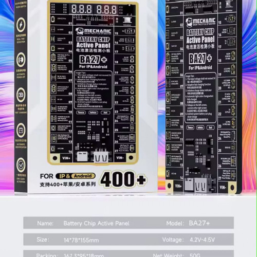 Mechanic BA27 Plus Battery Activation Detection Board for iPhone 6-16PM, Android Phone Motherboard, One-Click Activation Repair