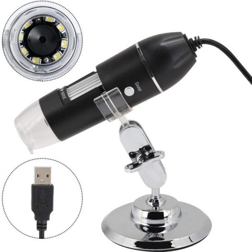 USB Digital Microscope, 50x-1600x Digital Zoom with LED adjustment