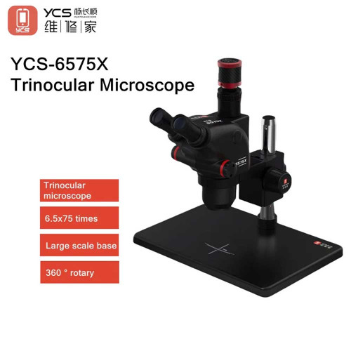 YCS 6575X Ultra HD Trinocular Microscope with Large Base for Phones Microscope