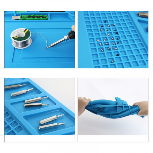 S160 45x30mm Magnetic Heat Insulation Silicone Soldering Pad Desk Mat Maintenance Platform For BGA Soldering