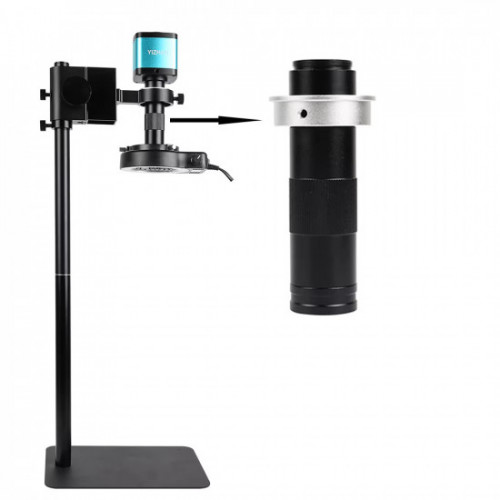 Camera lens 150X, C-mount Adjustable Magnification Zoom C Mount Lens Zoom Glass Lens 42mm for HDMI VGA USB Video Microscope Camera Monocular