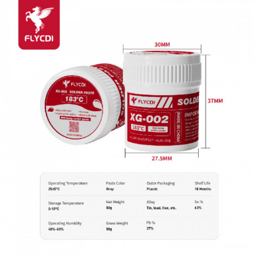 FLYCDI XG-002 183°C Mid-Temp Solder Paste