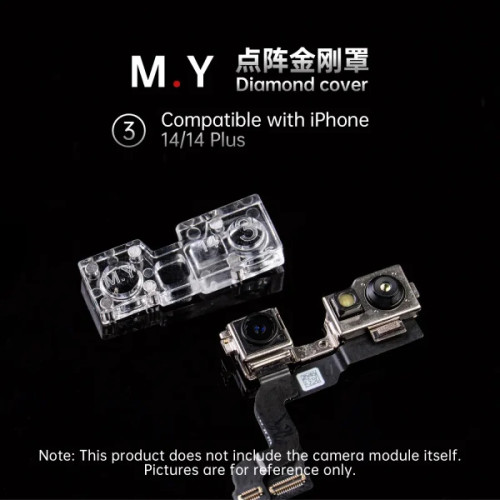YCS M.Y iPhone Front Camera Lens Dot Matrix Protector Cover for iPhone X to 17Pro Max - 4Pcs