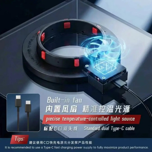 MR.YANG - F01 9V / 2A Microscope UFO-shaped Shadowless Lamp Built-in Fan
