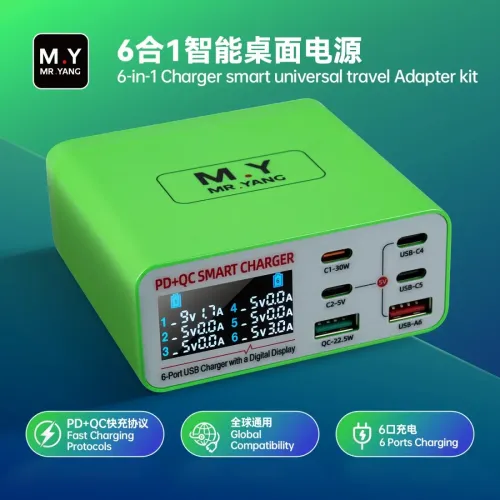 MR.YANG MY-D06 Smart Universal 6-in-1 PD+QC Fast Charger
