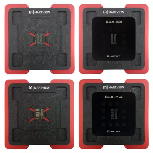 Martview RB-01 Reballing Stencil Tin Net Full Set for EMMC / EMCP / UFS BGA153 / 162 / 169 / 186 / 221 / 254 With Fixed Plate and Magnetic Base Holder