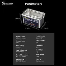 Mechanic iClean-E08P Ultrasonic Cleaner For Phones Motherboard Camera Glass Black Spot Cleaning Machine