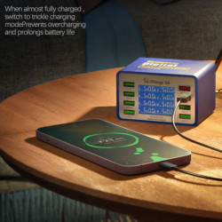 MECHANIC ICHARGE 8A 8-PORT USB SMART DIGITAL DISPLAY FAST CHARGER SUPPORTS QC3 - 45W MECHANIC ICHARGE 8A 8-PORT USB SMART DIGITAL DISPLAY FAST CHARGER SUPPORTS QC3 - 45W