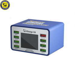 MECHANIC ICHARGE 8A 8-PORT USB SMART DIGITAL DISPLAY FAST CHARGER SUPPORTS QC3 - 45W MECHANIC ICHARGE 8A 8-PORT USB SMART DIGITAL DISPLAY FAST CHARGER SUPPORTS QC3 - 45W