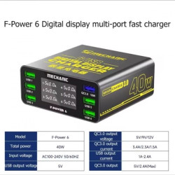 Mechanic F-Power 6s Series 6-Ports USB QC3.0 40W Smart LCD Display Charging Station