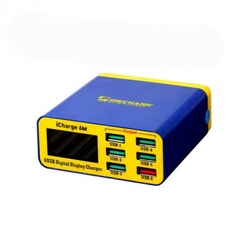 Mechanic iCharge 6M LCD Digital Display Fast Charger 6 Port USB Charging Dock Mechanic iCharge 6M LCD Digital Display Fast Charger 6 Port USB Charging Dock