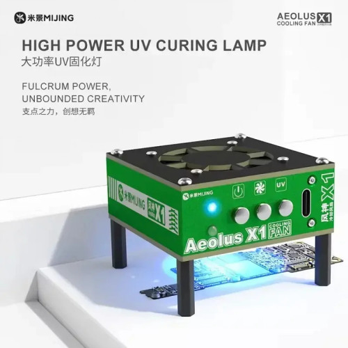 Mijing Aeolus X1 Rechargeable 3-in-1 UV Curing / Smoke Exhaust / Cooling Fan for PCB Repair
