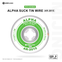 Mijing AR-2015 Alpha Tin-Absorbing Desoldering Wick / Wire for Motherboard IC Chip Cleaning - 1Pcs