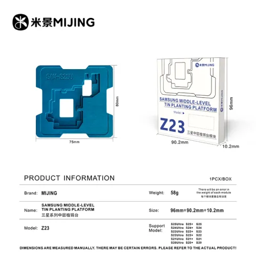 Mijing Z23 Middle-Level Tin-Planting BGA Reballing Platform Set for Samsung Galaxy S20 to S25 Series
