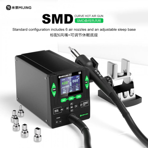 Mijing MJ-F11 1000W Multi-Mode Adjustment Intelligent SMD Hot Air Gun Desoldering Rework Station
