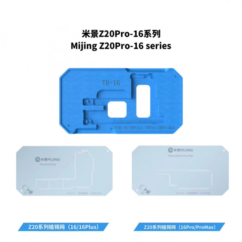 MiJing Z20 Pro 16 Series iPhone Middle Layer Reballing Stencil Platform