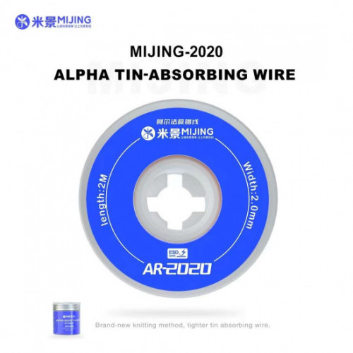 Mijing AR-2015 / AR-2020 Alpha Tin-Absorbing Wire for Motherboard IC Chip Cleaning - 5Pcs