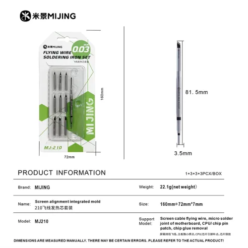 Mijing MJ210 9-in-1 Soldering Heating Core with Replacement Head for Screen / Motherboard Flying Wire