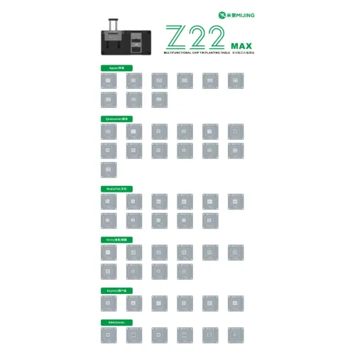 Mijing Z22 MAX CPU Chip Tin Planting BGA Reballing Stencil Platform for iPhone 11-17PM / Android