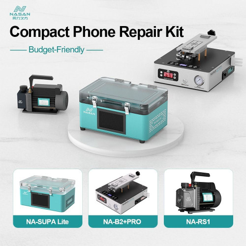 Nasan NA-Supa Lite Mini Air Bag Type LCD Laminating Machine for LCD Flat / Curved Screen Repair Plus Na-B2 Plus Pro Complete Set