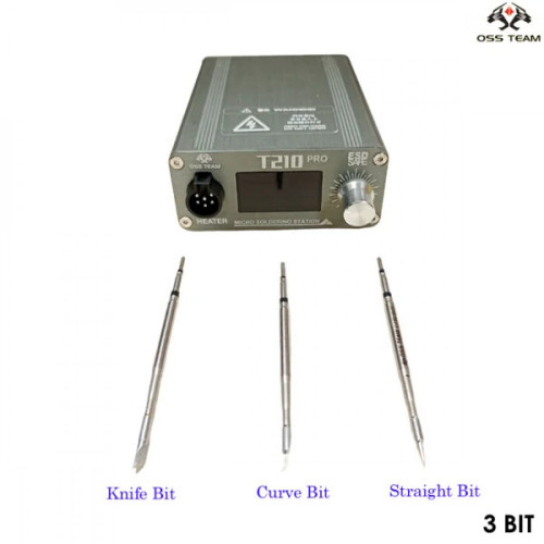 OSS T210 Pro 75W LED Display Auto Sleep Heating Soldering iron Station With 3 Solder Tips