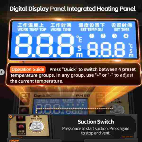 Qianli PM89 7-inch 360° Rotating Screen Heating Separator with Built-in Suction Vacuum Pump