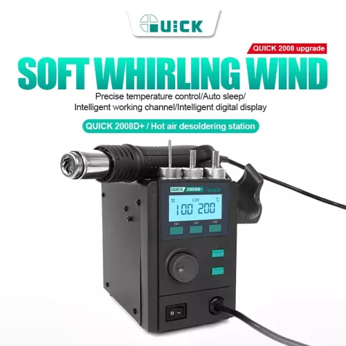 QUICK 2008D+ Hot Air Desoldering Station intelligent LCD Digital Hot Air Gun For Mobile Phone Repair Lead-free Disassemble Tools