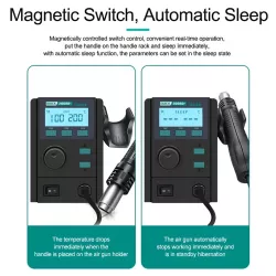 QUICK 2008D+ Hot Air Desoldering Station intelligent LCD Digital Hot Air Gun For Mobile Phone Repair Lead-free Disassemble Tools