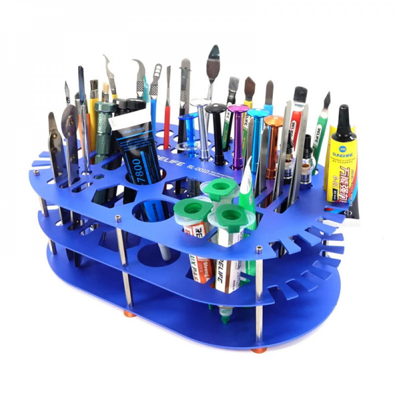 RELIFE RL-001D Multifunction Large Capacity Maintenance Storage Rack Tweezers Screwdriver Repair Tool Desktop Tidy Storage Box