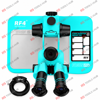 RF4 RF-6558 Pro 6.5-58X Trinocular Stereo Microscope with Big Base & Silicone Pad & Screw Pad