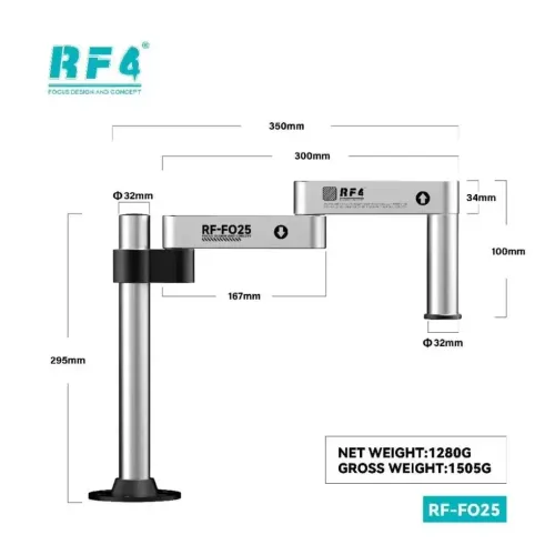 RF4 RF-FO25 360-Degree Rotating Lift Adjustable Microscope Swing Arm Stand