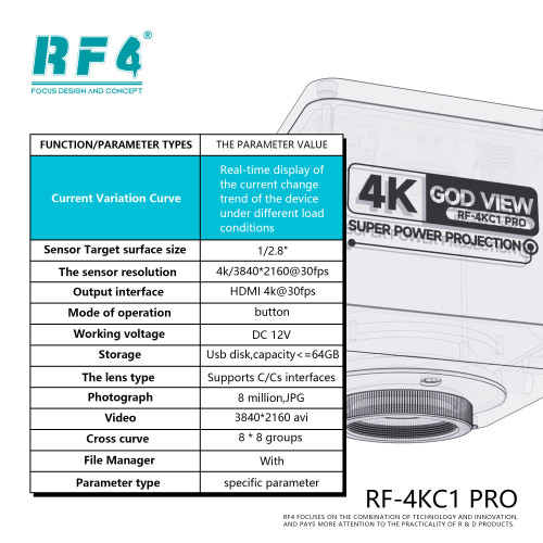 RF4 RF 4KC1 Pro 4K Ultra HD Microscope Industrial Camera For Electronic Repair