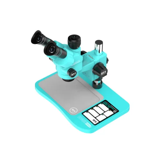 RF4 RF-6558 Pro 6.5-58X Trinocular Stereo Microscope with Big Base & Silicone Pad & Screw Pad
