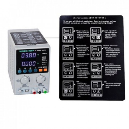 SUGON 3005D ADJUSTABLE DIGITAL DC POWER SUPPLY WITH SHORT KILLER WITH MEMORY OPTION ( 30V~5A )