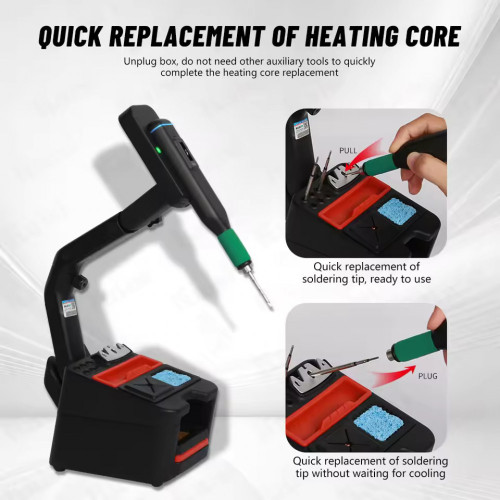 SUGON 55G Cordless Soldering Iron, 250mAh Magnetic Rechargeable Soldering Station, Portable Electronic Welding Tool Kit