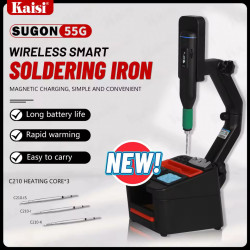 SUGON 55G Cordless Soldering Iron, 250mAh Magnetic Rechargeable Soldering Station, Portable Electronic Welding Tool Kit