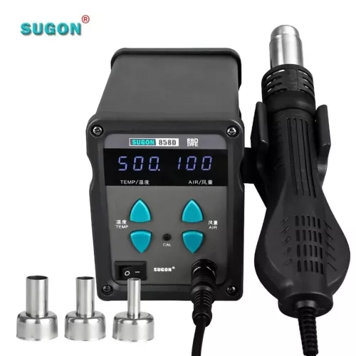 SUGON 858D Hot Air Gun Soldering Station 700W Temperature 500 Digital Display SMD