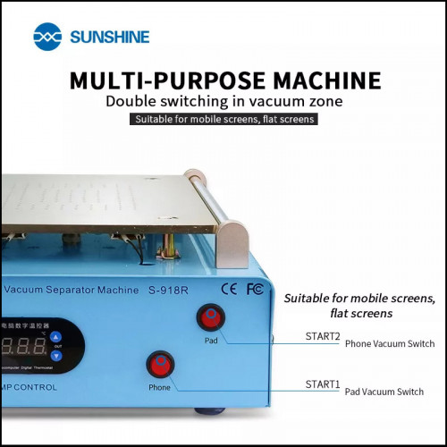 Metal Sepretor Sunshine S-918R Lcd Separator, Manual Vacuum Machine