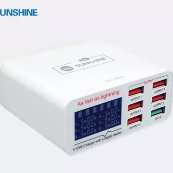 SUNSHINE SS-304Q 6 PORT USB SMART LIGHTNING CHARGER