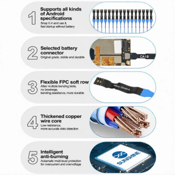Sunshine SS-905H SE Android & Transsion Series Power Boot Cable Built-in Identification Resistor