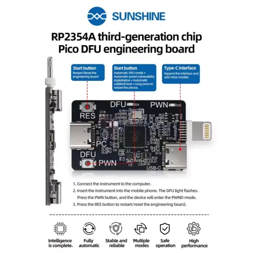 SUNSHINE RP2354A Third-Generation Chip Pico Dfu Engineering Board