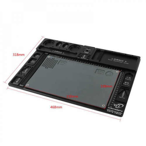WL Aluminum Alloy Microscope Base Platform Pad High Heat Resistant Maintenance Mat For Phone Repair Platform