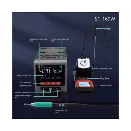 YCS S1-160W Control Temperature Soldering Station Compatible 210 / 245 / 115 Handle
