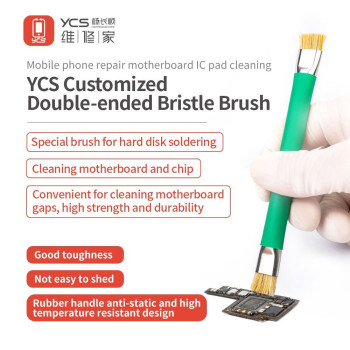 YCS Anti-Static Double-Ended Brush for Motherboard Hard Disc IC Cleaning