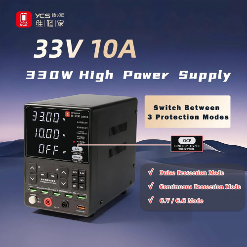 YCS 3310A 33V / 10A High-Power Low Ripple Triple Mode Regulated Power Supply for Mobile Phone Repair