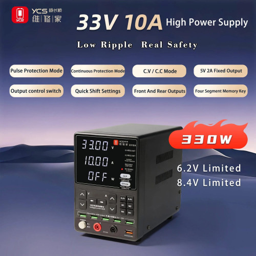 YCS 3310A 33V / 10A High-Power Low Ripple Triple Mode Regulated Power Supply for Mobile Phone Repair