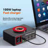 YCS S500 140W 8-Port Multi USB Charger with Display PD 100WQCLCD 15W Magnetic Wireless Charging Station for Phones Fast Charging Tools