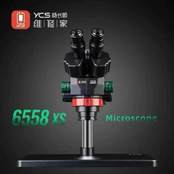 YCS 6558XS Microscope 0.65x-5.8x Magnification Range Mobile Phones PCB Board Welding Electronic Repair Microscope