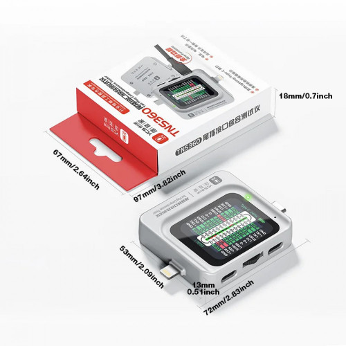 YCS TNS360 Tail Plug Comprehensive Analysis Tester for Lightning & Type-C Interface Devices
