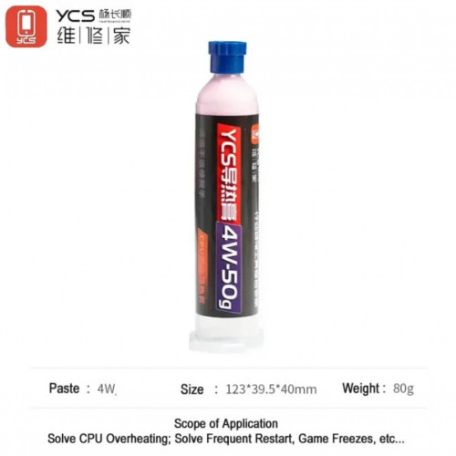 YCS 4W-50g Thermal Paste CPU Cooling Paste For Mobile Phones Laptop Repair Flux Paste 50G